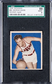 1948 Bowman #69 George Mikan Rookie Card – SGC 88 NM/MT 8